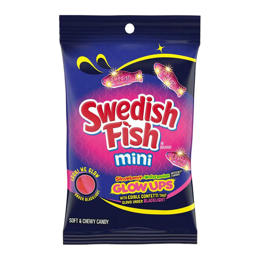 Swedish Fish Mini Glow Ups Strawberry Watermelon (190g)