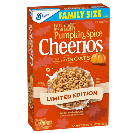 Cheerios Pumpkin Spice Limited Edition Family Size Cereal (524g)