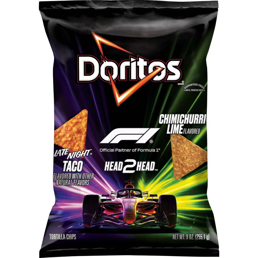 Doritos Head2Head Late Night Loaded Taco & Chimichurri Lime Crisps (255g)