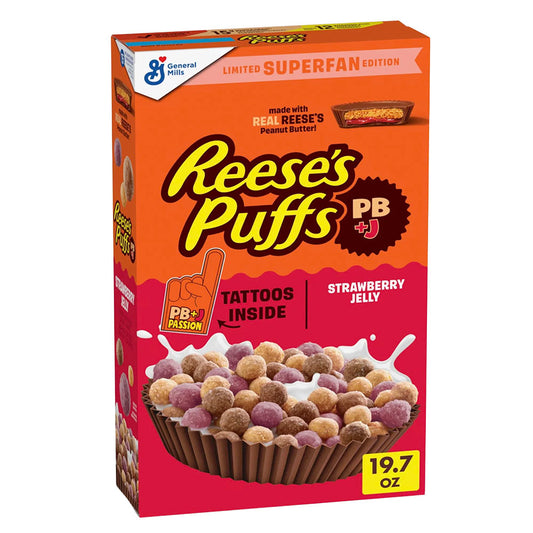 Reese’s Puffs Strawberry Jelly Family Size Cereal (558g)