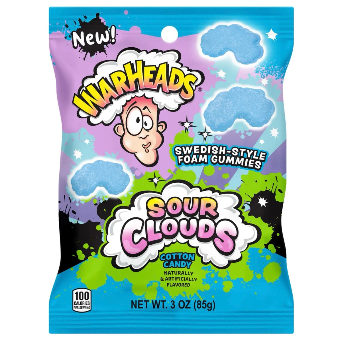 Warheads Sour Clouds Cotton Candy (85g)