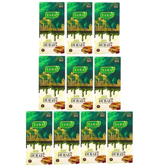 Dubai Pistachio Chocolate Bars Yara 10 Pack