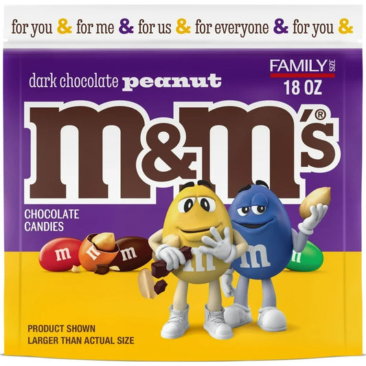 M&M Dark Chocolate Peanut Family Size 510g