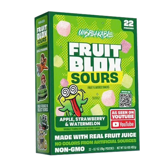 Fruit Blox Unspeakable Sours Apple, Strawberry & Watermelon 22 Pack
