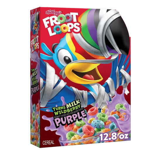Froot Loops Spooky Colour Change Milk Wild Berry Purple Limited Edition Cereal (362g)