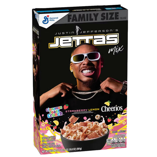 Justin Jefferson's Jettas Mix Cinnamon Toast Crunch & Cheerios Strawberry Lemon Family Size Cereal (561g)