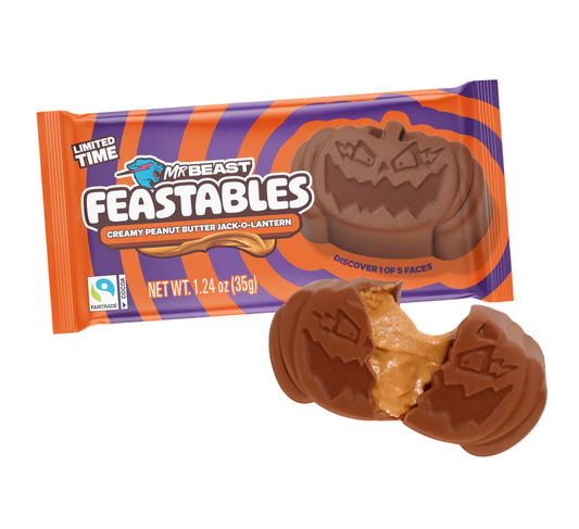 MrBeast Feastables Creamy Peanut Butter Jack-O-Lantern (35g)