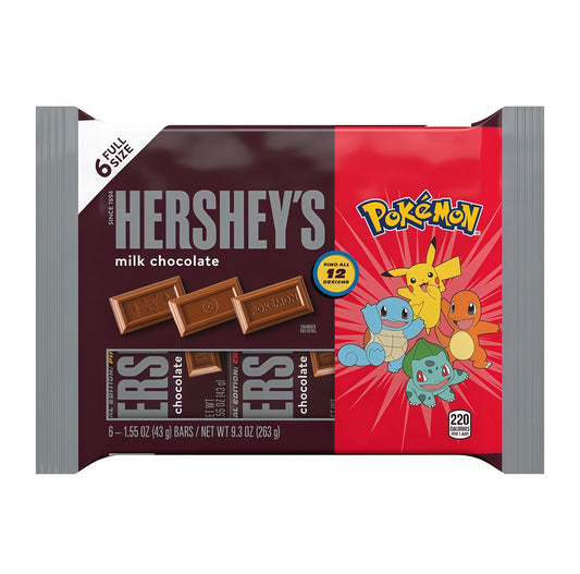 Hershey's Milk Chocolate Pokemon Special Edition Bars 6 Pack