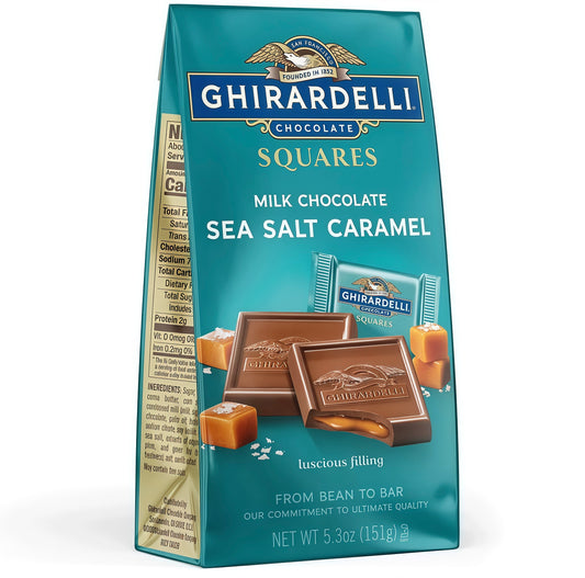 Ghirardelli Squares Milk Chocolate Sea Salt Caramel (151g)