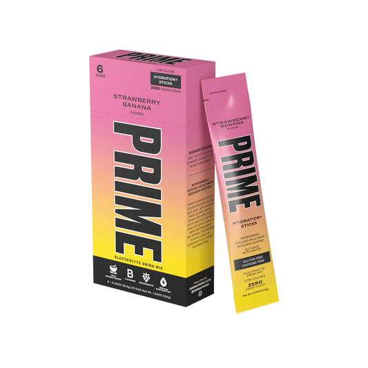 Prime Strawberry Banana Hydration+ Stick 6 Pack