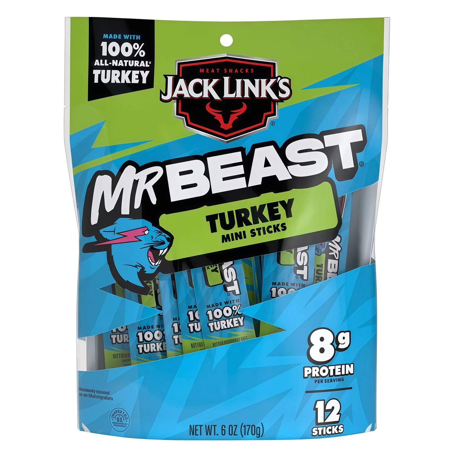 Jack Link’s MrBeast Turkey Mini Sticks 12 Count (170g)