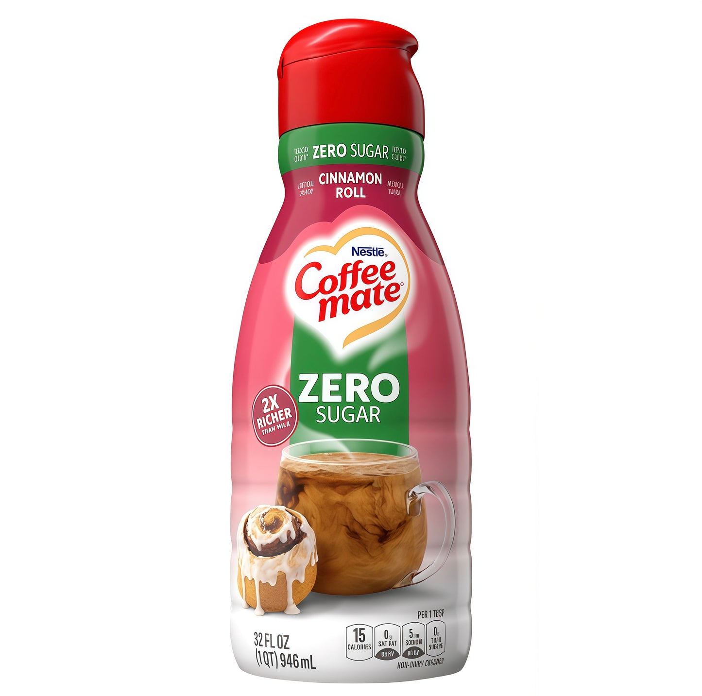 Coffee Mate Cinnamon Roll Zero Sugar Coffee Creamer (32oz)