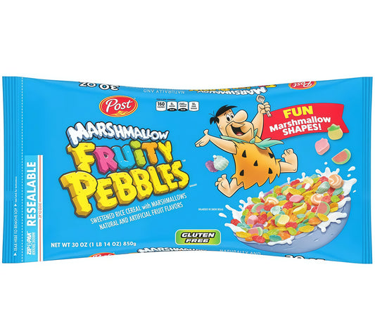 Fruity Pebbles Marshmallow Cereal Resealable Bag (850g)