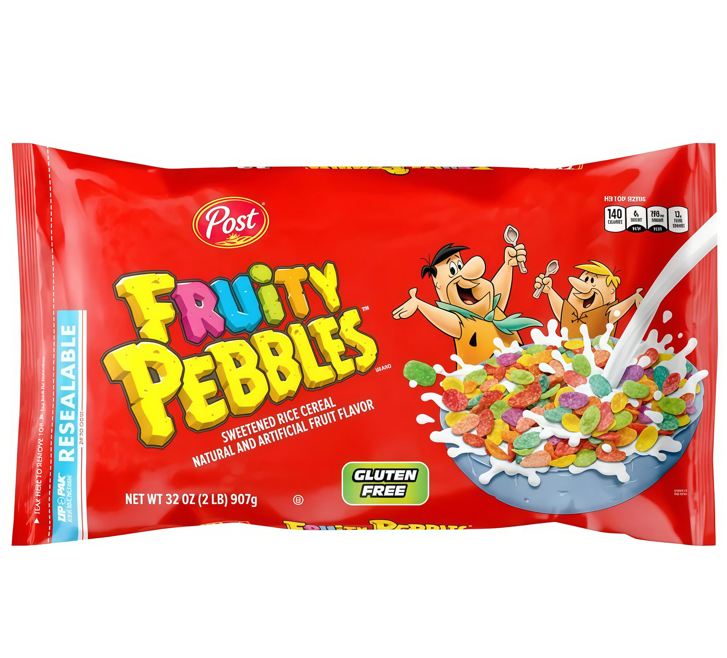 Fruity Pebbles Cereal Resealable Bag (907g)