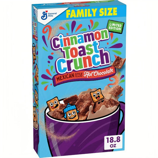 Cinnamon Toast Crunch Mexican Style Hot Chocolate Limited Edition Family Size Cereal (532g)