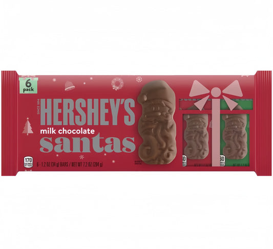 Hershey's Santas Milk Chocolate 6 Pack (204g)
