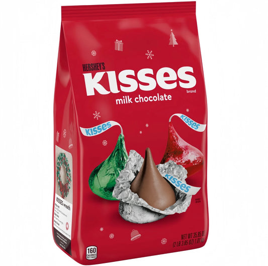 Hershey's Kisses Milk Chocolate Christmas Edition Bulk Bag (1.01kg)