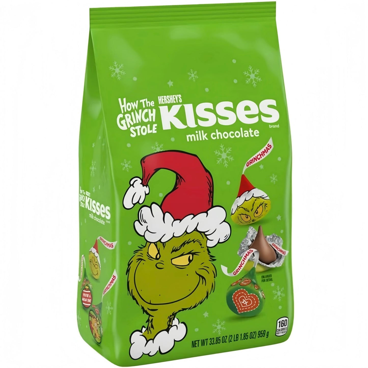 Hershey's Kisses Grinch Milk Chocolate Bulk Bag (959g)