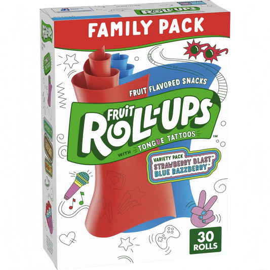 Fruit Roll Ups Variety Family Pack Box 30 Rolls (425g)