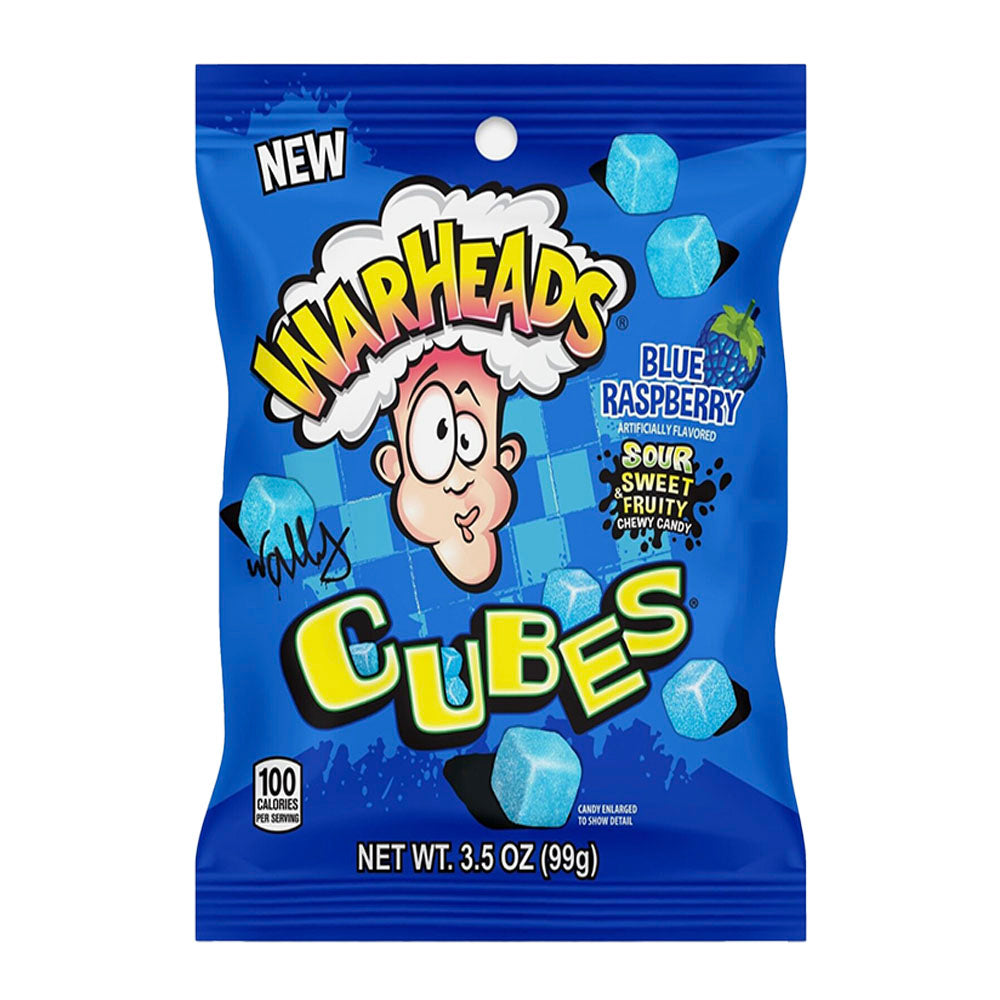 Warheads Blue Raspberry Cubes (99g) – Candy Craze