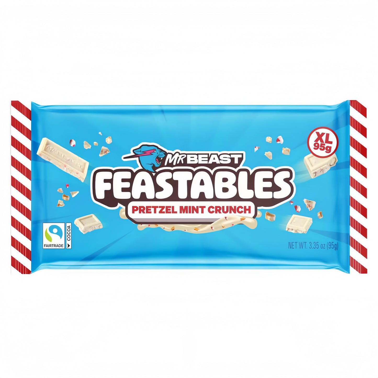 MrBeast Feastables Pretzel Mint Crunch Chocolate Bar XL (95g)
