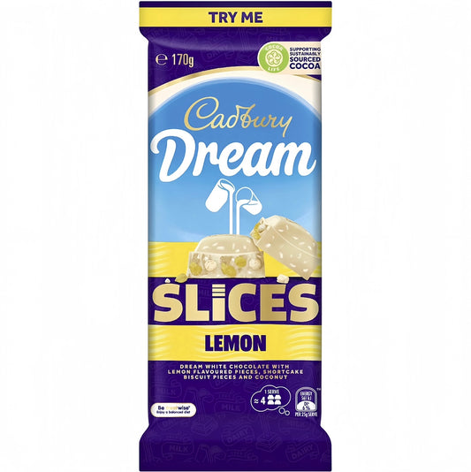 Cadbury Dream Slices Lemon Chocolate Bar (170g)