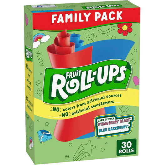Fruit Roll Ups Variety Family Pack Box 30 Rolls (425g)