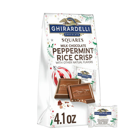 Ghirardelli Squares Milk Chocolate Peppermint Rice Crisp (117g)