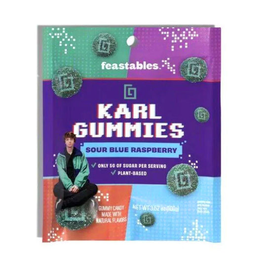 MrBeast Feastables Karl Gummies Sour Blue Raspberry 100g