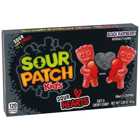 Sour Patch Kids Sour Hearts Black Raspberry Theatre Box (87g)