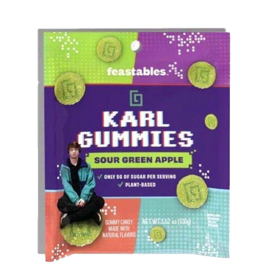 MrBeast Feastables Karl Gummies Sour Green Apple 100g