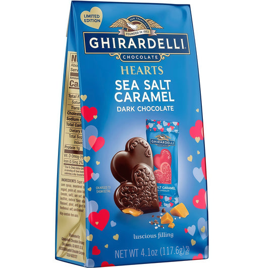 Ghirardelli Hearts Dark Chocolate Sea Salt Caramel (117g)