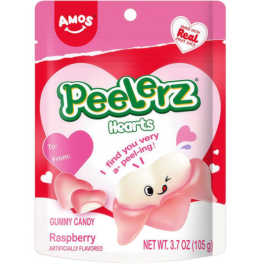 Amos Peelerz Gummy Hearts Raspberry (105g)