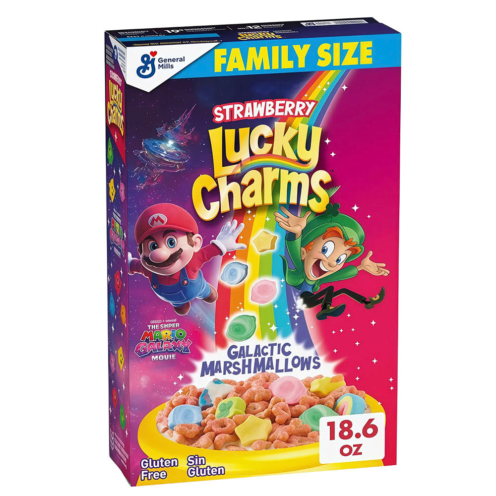 Lucky Charms Strawberry Galactic Marshmallows Family Size Cereal (527g)