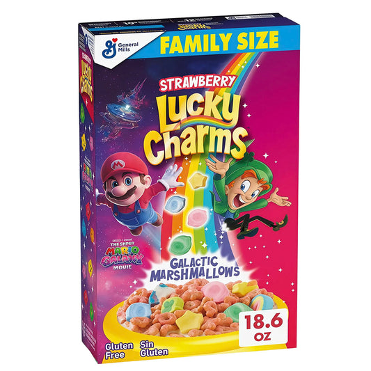 Lucky Charms Strawberry Galactic Marshmallows Family Size Cereal (527g)