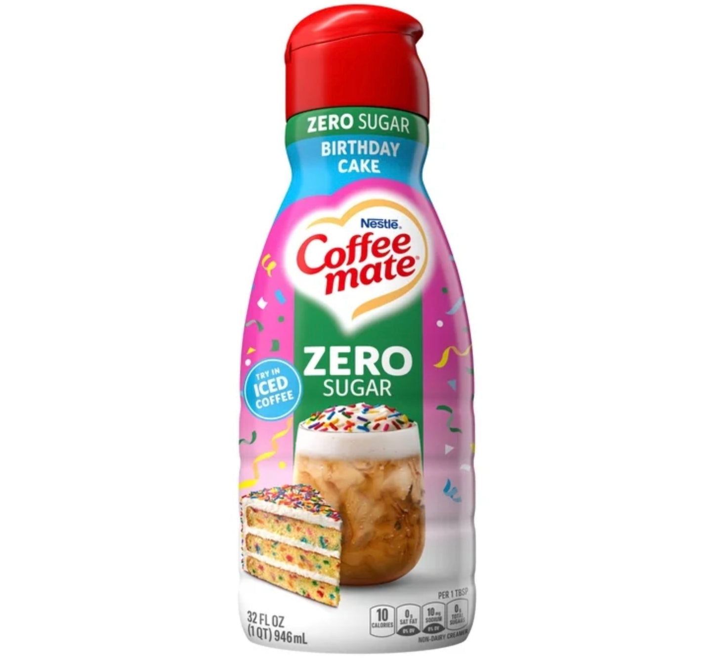 Coffee Mate Birthday Cake Zero Sugar Coffee Creamer (32oz)