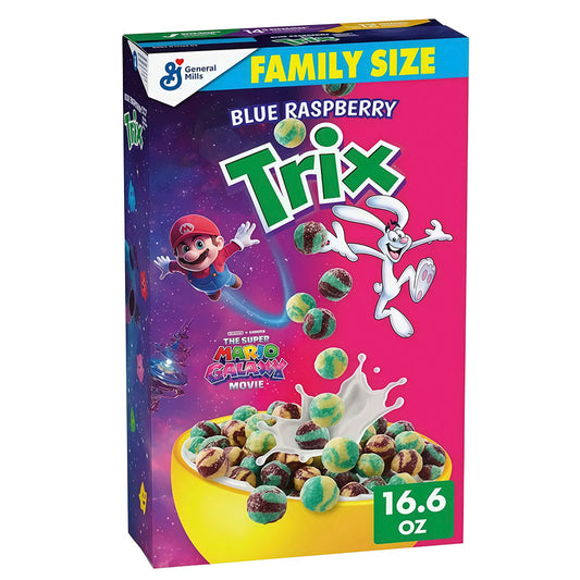 Trix Blue Raspberry The Super Mario Galaxy Movie Family Size Cereal (470g)