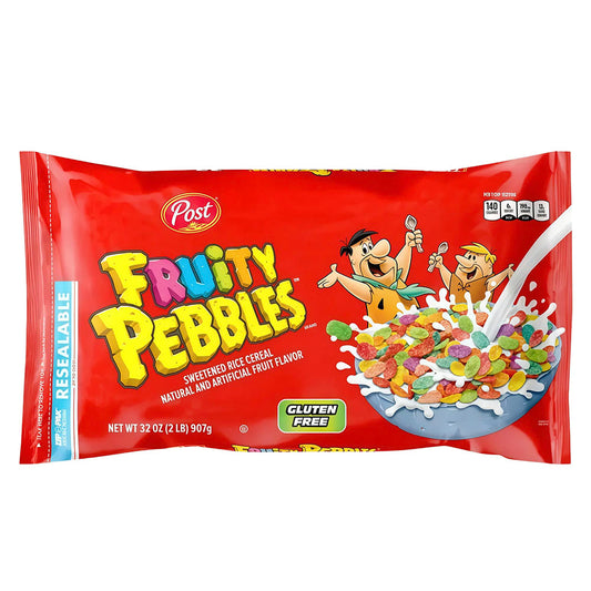 Fruity Pebbles Cereal Resealable Bag (907g)