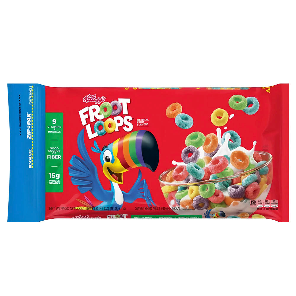 Froot Loops Cereal Resealable Bag (910g)