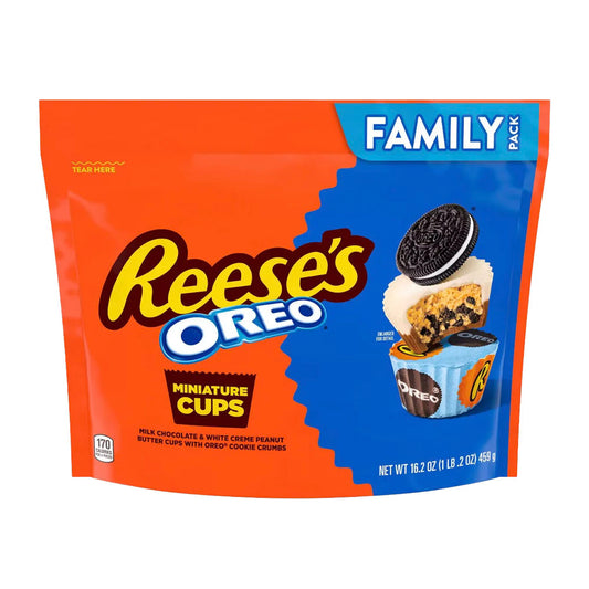 Reese's Oreo Milk Chocolate & White Creme Peanut Butter Miniature Cups Family Size (459g)