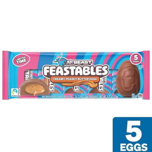 MrBeast Feastables Creamy Peanut Butter Eggs 5 Pack (175g)