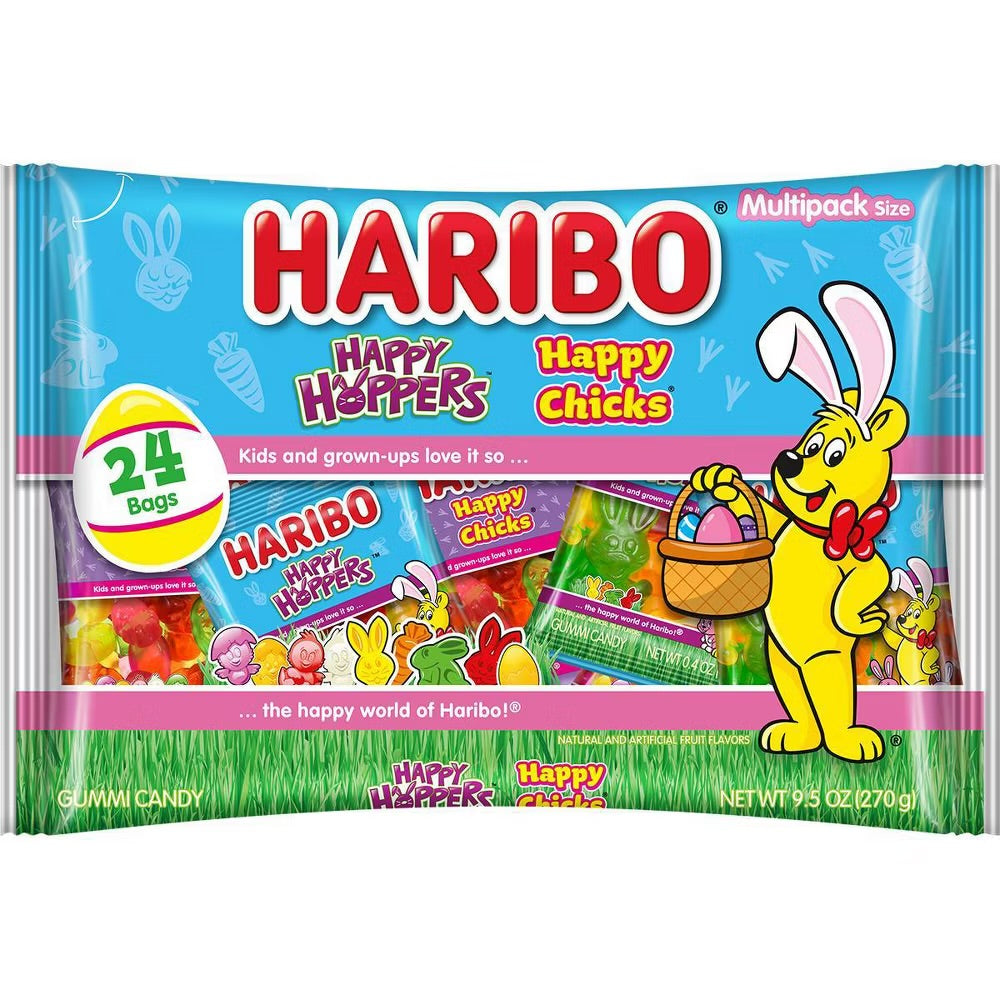 Haribo Happy Hoppers & Happy Chicks 24 Bags Multipack Size (270g)