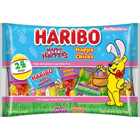 Haribo Happy Hoppers & Happy Chicks 24 Bags Multipack Size (270g)