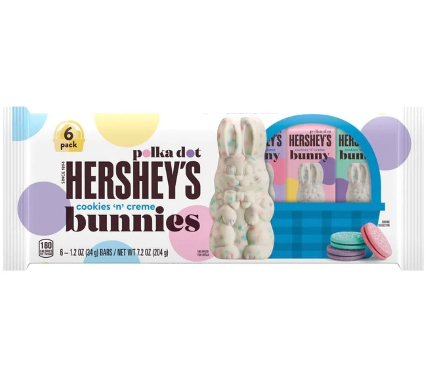 Hershey's Bunnies Polka Dot Cookies ‘n’ Creme 6 Pack (204g)