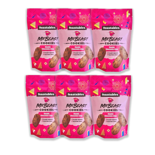 MrBeast Feastables Double Chocolate Chip Cookies 6 Pack